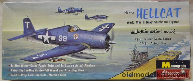 Monogram 1/48 Grumman F6F-5 Hellcat - (F6F5), 85-0080 plastic model kit